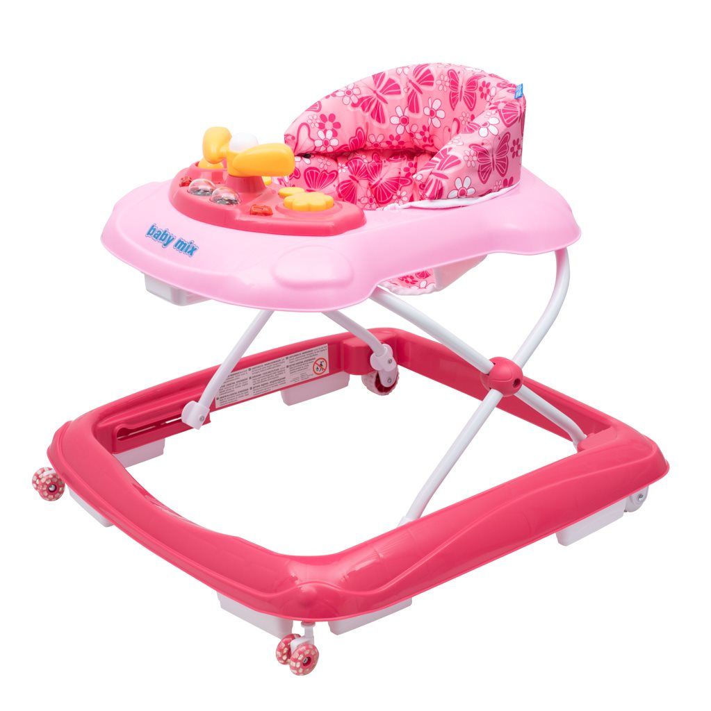 Baby Mix s volantem a silikonovými kolečky tmavě růžová + u nás ZÁRUKA 3 ROKY ⭐⭐⭐⭐⭐
