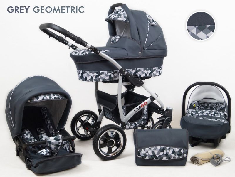 Raf-pol Baby Lux Largo 2v1 2024 Grey Geometric + u nás ZÁRUKA 3 ROKY⭐⭐⭐⭐⭐