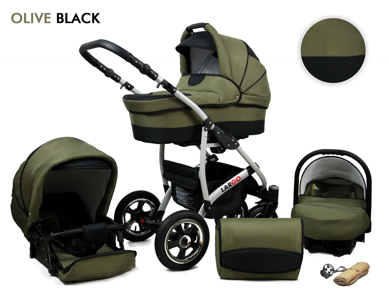 Raf-pol Baby Lux Largo 2v1 2024 Olive Black + u nás ZÁRUKA 3 ROKY