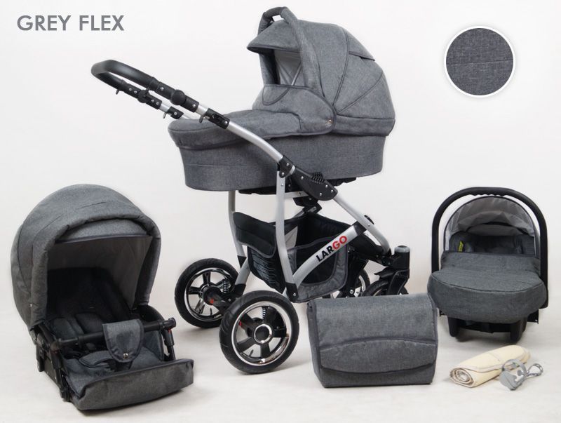 Raf-pol Baby Lux Largo 2v1 2024 Grey Flex + u nás ZÁRUKA 3 ROKY⭐⭐⭐⭐⭐