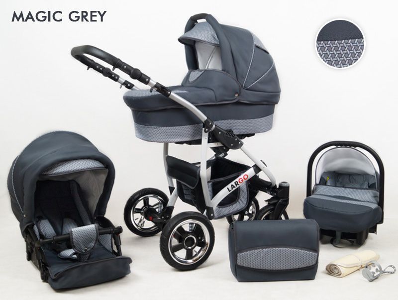 Raf-pol Baby Lux Largo 2v1 2023 Magic Grey + u nás ZÁRUKA 3 ROKY⭐⭐⭐⭐⭐