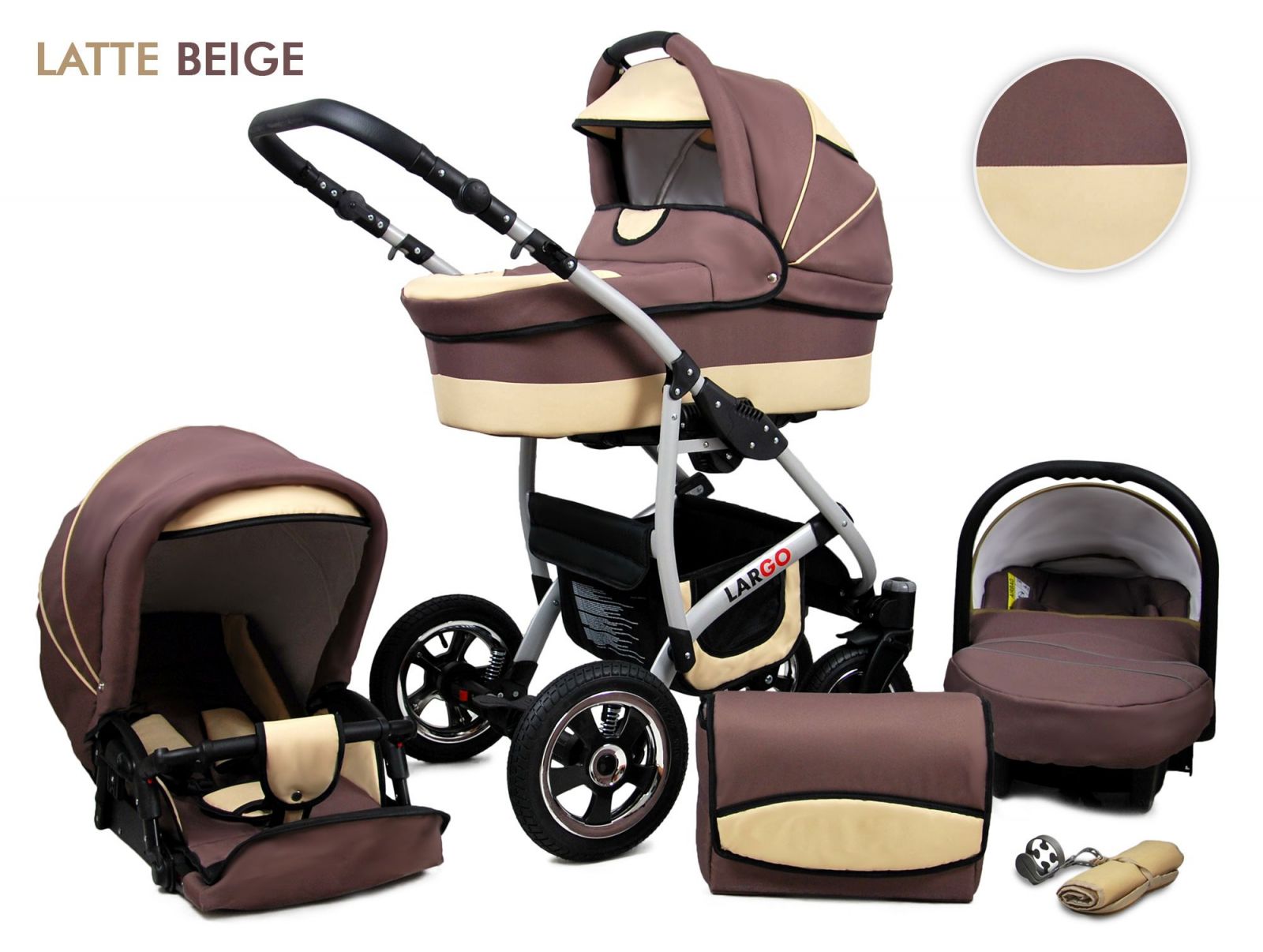 Raf-pol Baby Lux Largo 2v1 2024 Latte Beige + u nás ZÁRUKA 3 ROKY⭐⭐⭐⭐⭐