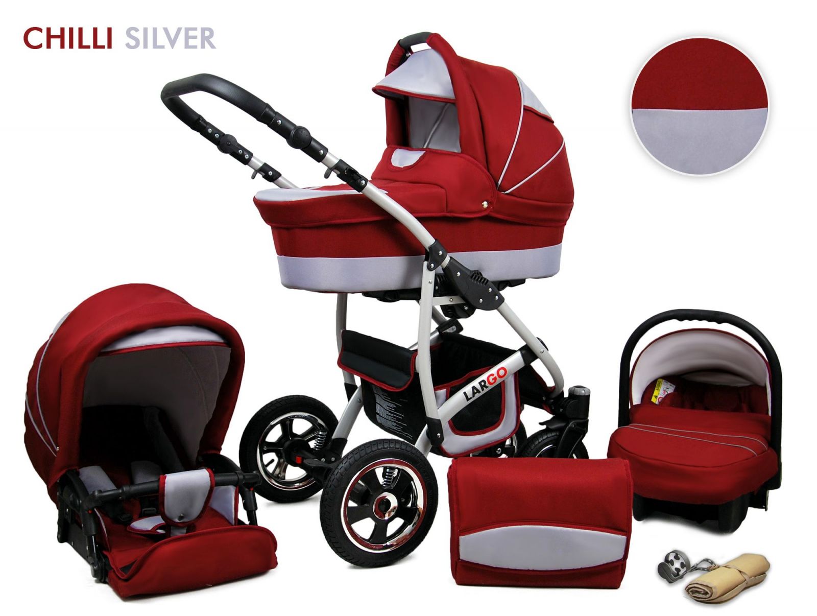 Raf-pol Baby Lux Largo 2v1 2024 Chili Silver + u nás ZÁRUKA 3 ROKY⭐⭐⭐⭐⭐