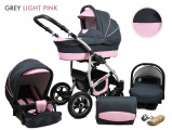 Raf-pol Baby Lux Largo 2v1 2024 Grey Light Pink + u nás ZÁRUKA 3 ROKY⭐⭐⭐⭐⭐