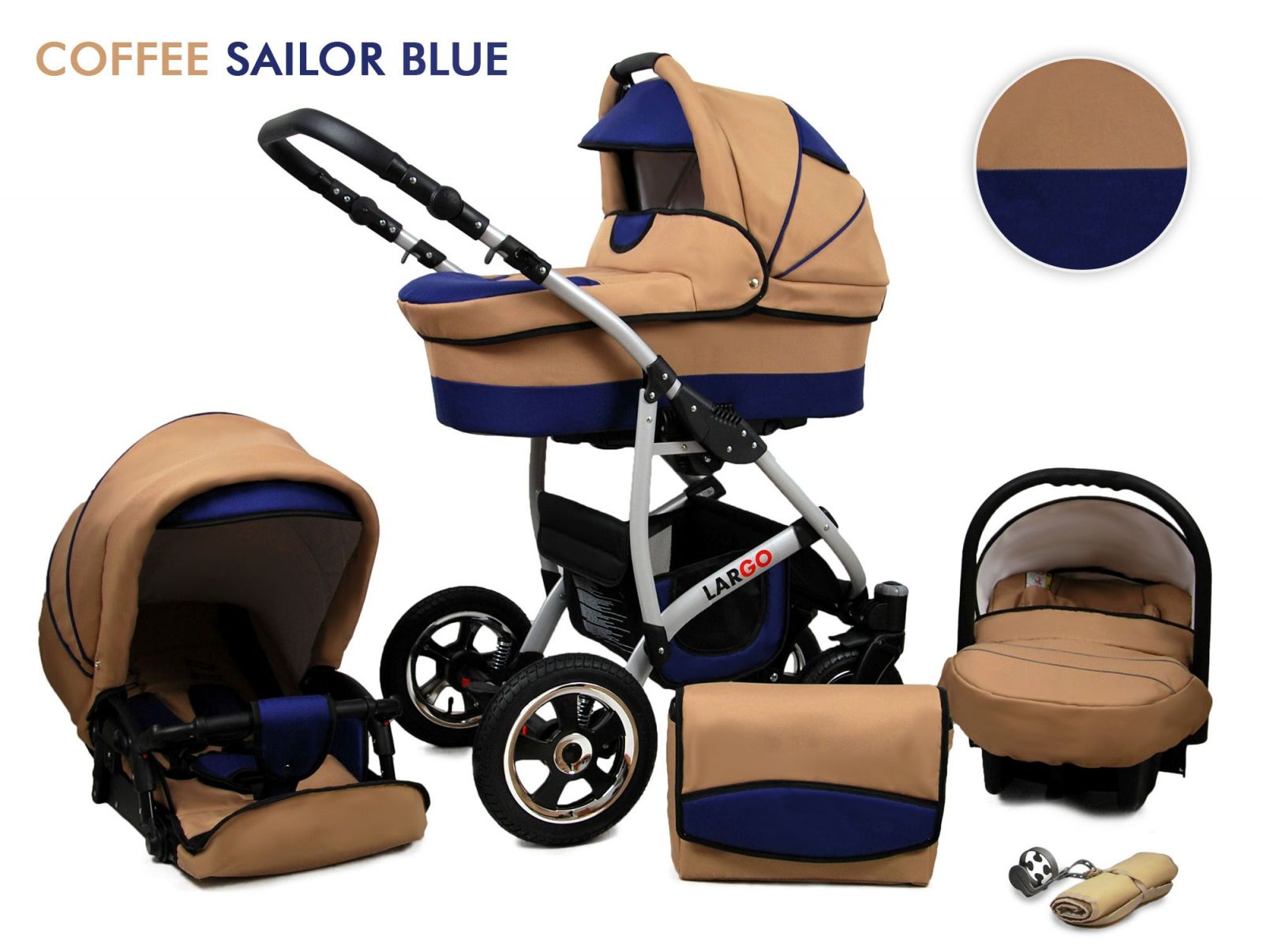 Raf-Pol Baby Lux Largo 2022 Coffe Sailor Blue + u nás ZÁRUKA 3 ROKY⭐⭐⭐⭐⭐