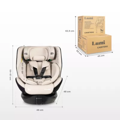 Caretero Lumi i-Size 2025 ⭐⭐⭐⭐⭐ Beige + u nás ZÁRUKA 3 ROKY a KAPSÁŘ ZDARMA